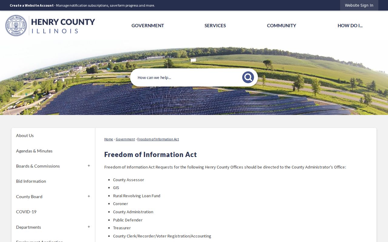 Henry County sheriff FOIA contact information