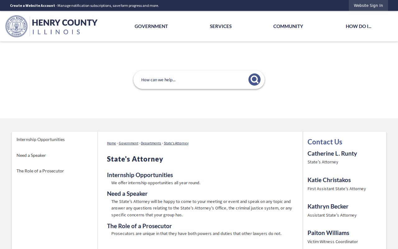 Henry County State's Attorney information