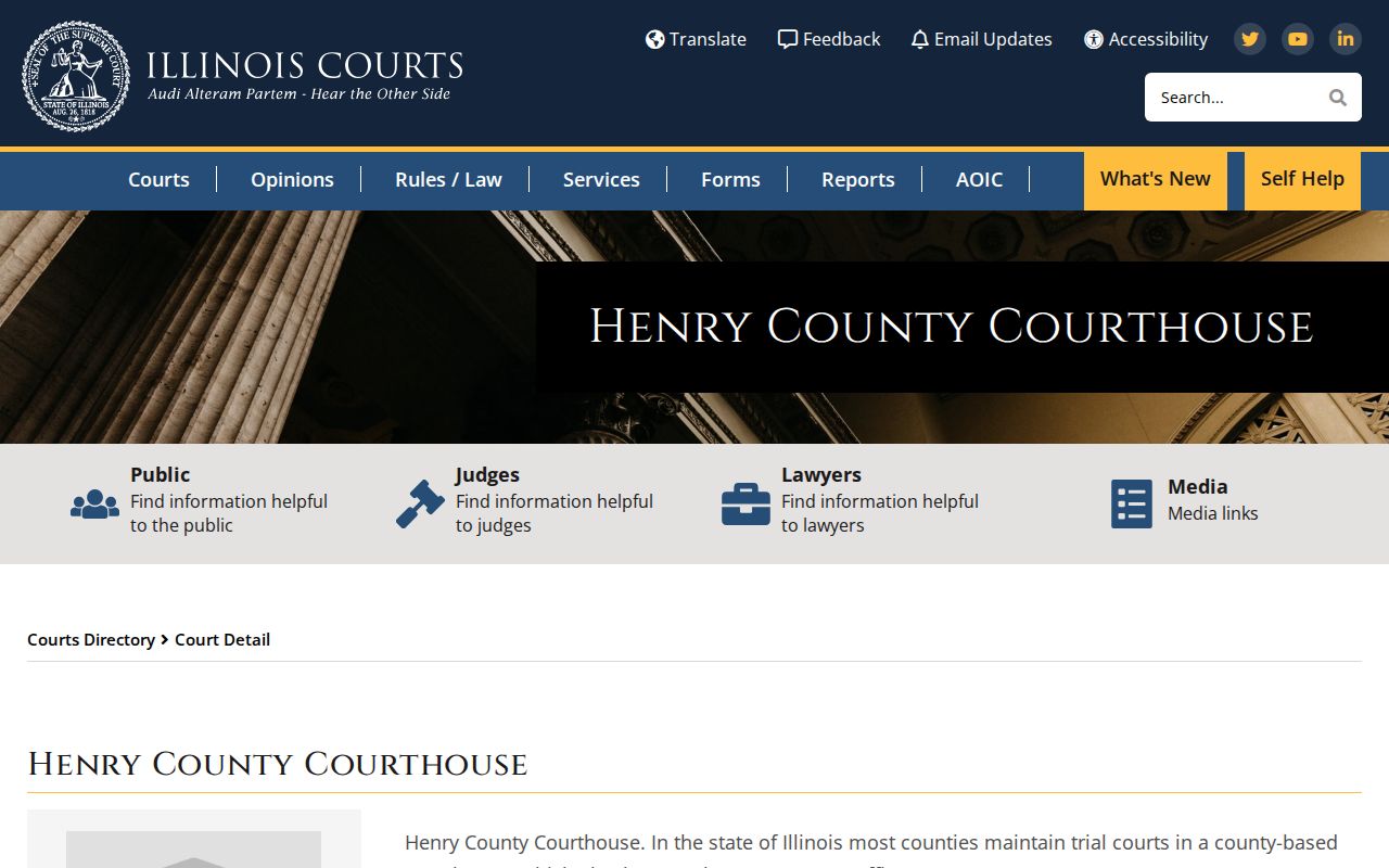 Henry County Courthouse directory and public access information